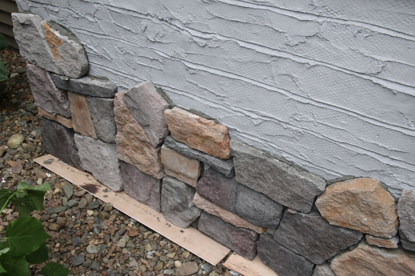 Stone veneer installation